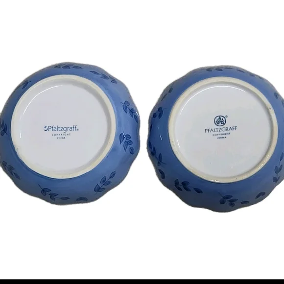 🌿 Pfaltzgraff Summer Breeze Embossed Side Dishes – Set of 2 Scalloped Stoneware - Picture 11 of 11